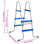Escalera para piscina elevada acero y plástico 84 cm