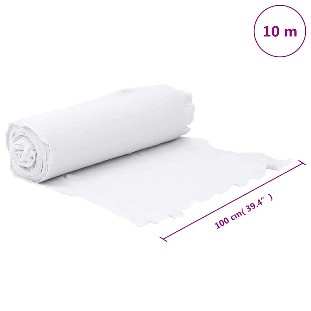 Membrana geotextil fibra de poliéster blanco 1x10 m