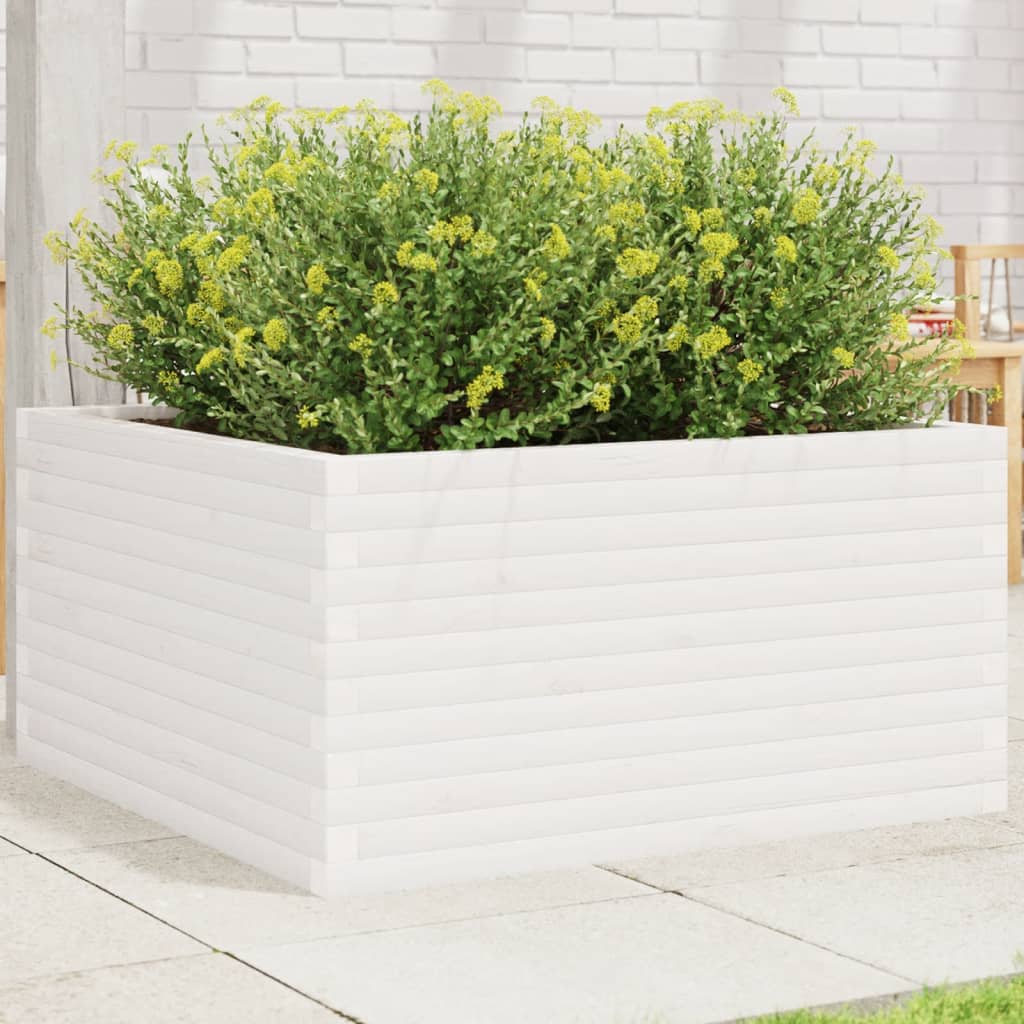4-tier solid pine white planter 80.5x79x36 cm