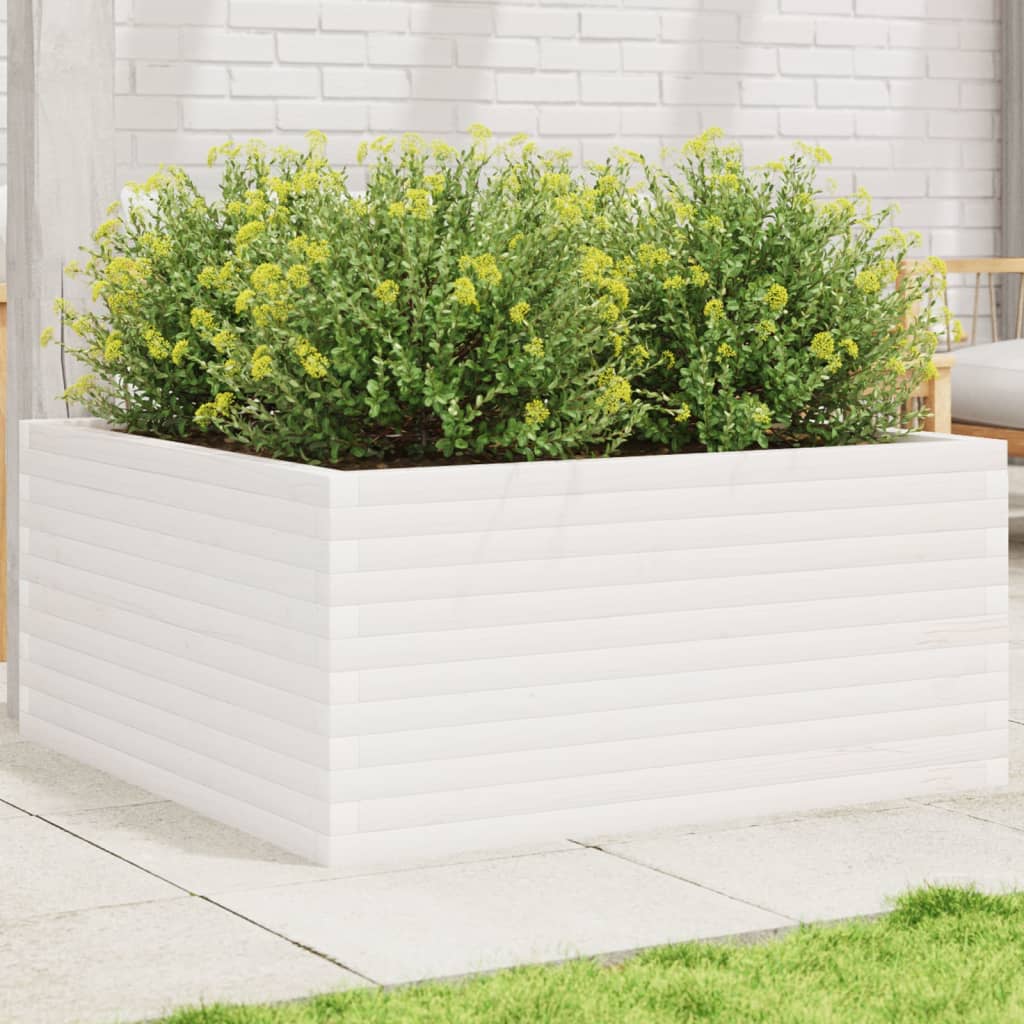 4-tier solid pine white planter 80.5x79x36 cm