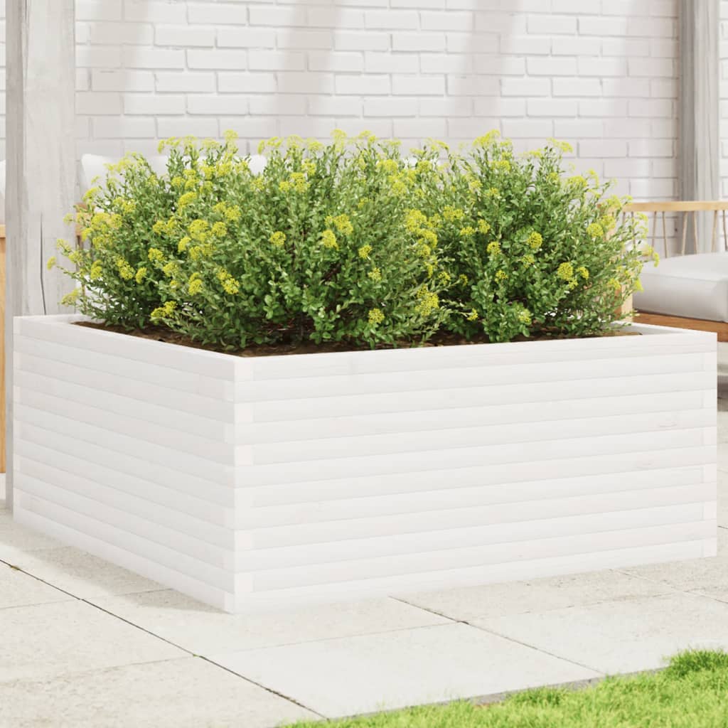 4-tier solid pine white planter 80.5x79x36 cm