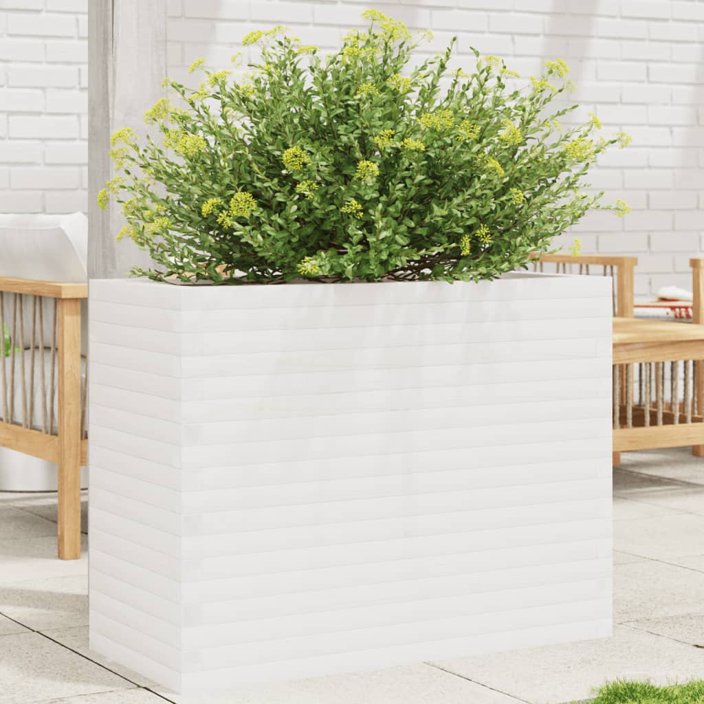 Jardinera acero blanco 32x29x75 cm