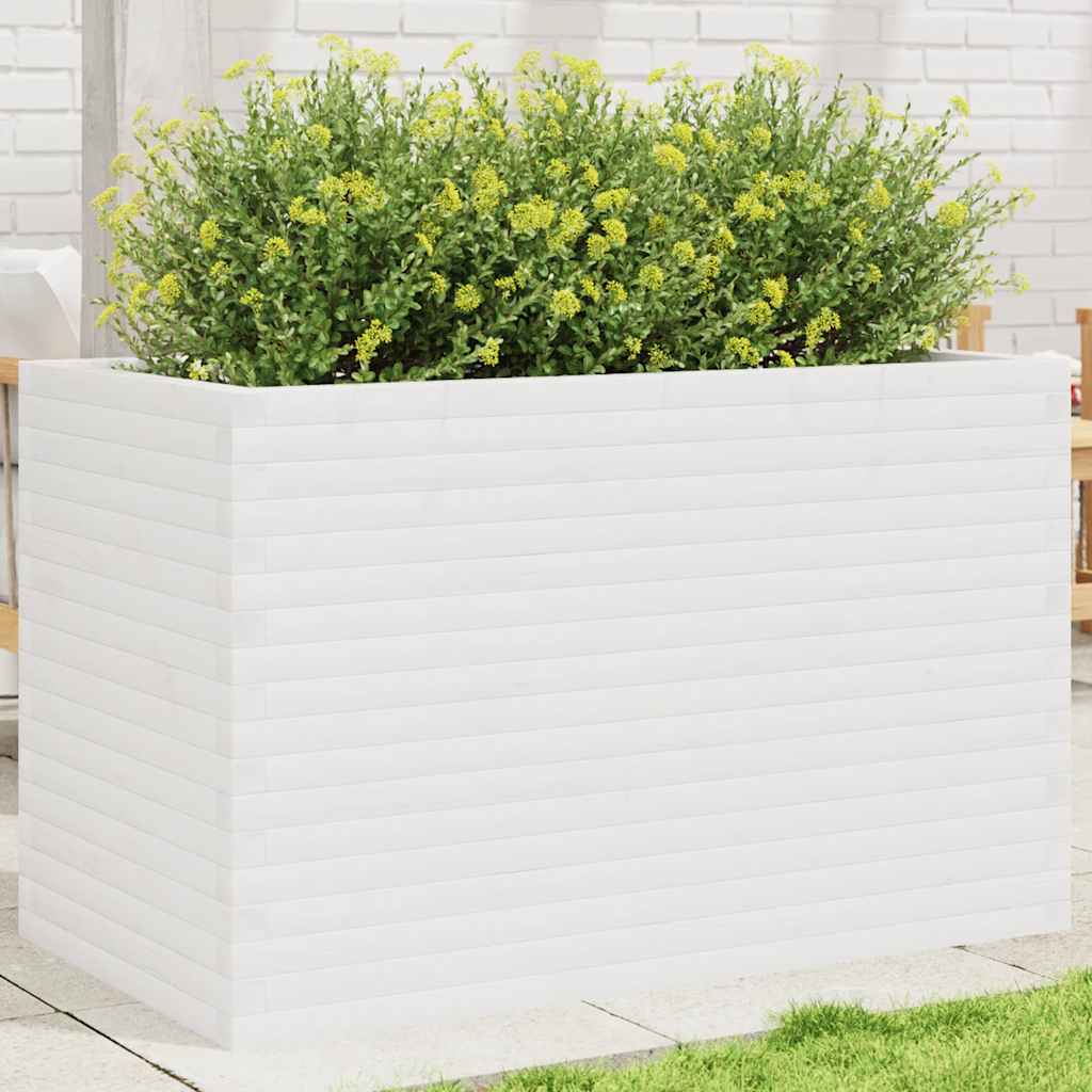 Jardinera acero blanco 32x29x75 cm
