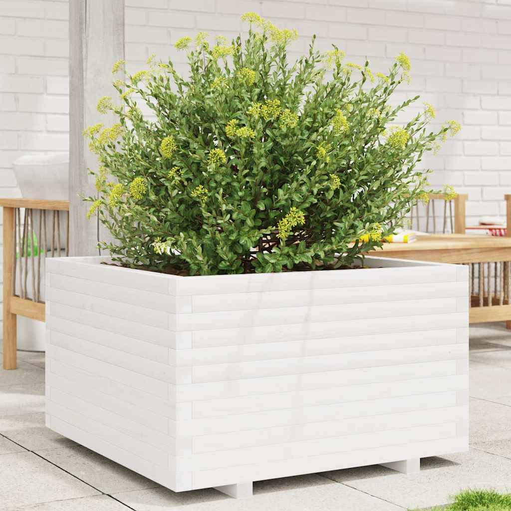 Jardinera acero blanco 32x29x75 cm