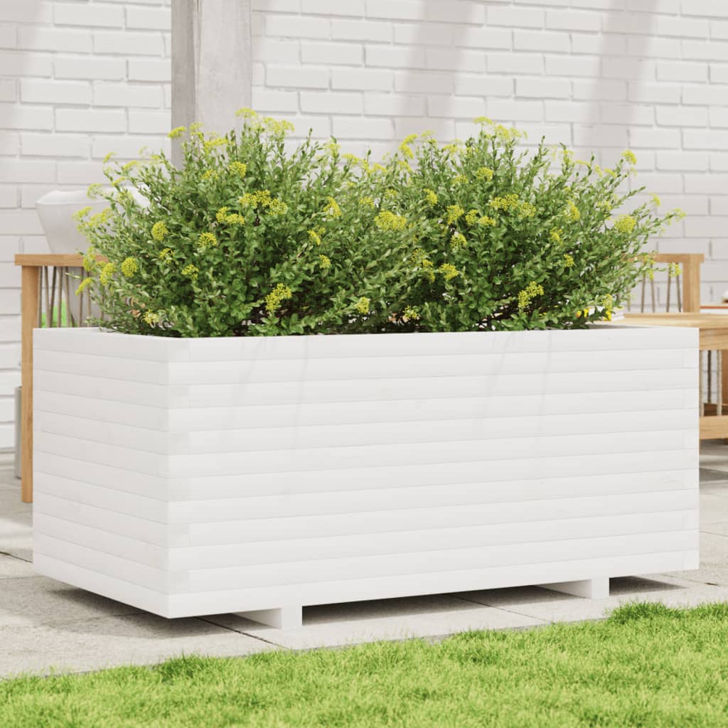 Jardinera acero blanco 32x29x75 cm