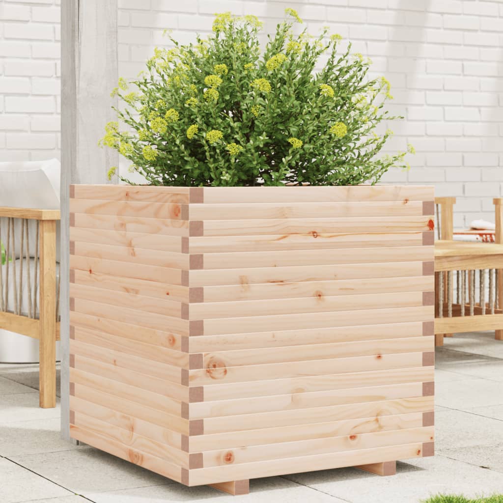 Jardinera acero blanco 32x29x75 cm