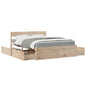 Cama con cajones y colchón madera maciza de pino 100x200 cm