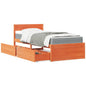 Cama con cajones y colchón madera maciza pino blanca 160x200 cm