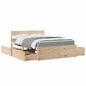 Cama con cajones y colchón madera maciza de pino 100x200 cm