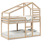 Cama con techo madera maciza de pino 80x200 cm