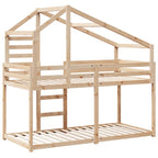 Cama con techo madera maciza de pino 80x200 cm