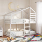 Cama con techo madera maciza de pino 80x200 cm