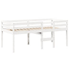 Cama alta com telhado branca madeira maciça pinho branca 90x200 cm