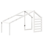 Cama alta com telhado branca madeira maciça pinho branca 90x200 cm