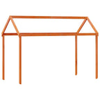 Cama alta com telhado madeira maciça de pinho castanho cera 90x190 cm