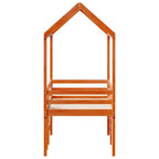 Cama alta com telhado madeira maciça de pinho castanho cera 90x190 cm