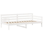 Set de sofá cama con banco y techo madera pino blanco 80x200 cm