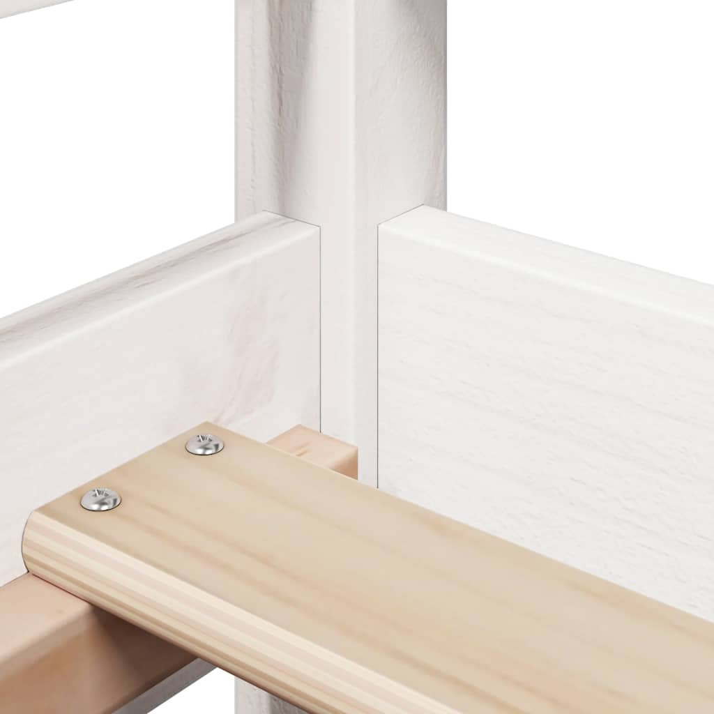 Set de sofá cama con banco y techo madera pino blanco 80x200 cm