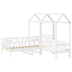 Sofá cama con techo madera maciza de pino blanco 80x200 cm
