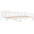 Set de sofá cama con banco y techo madera pino blanco 80x200 cm