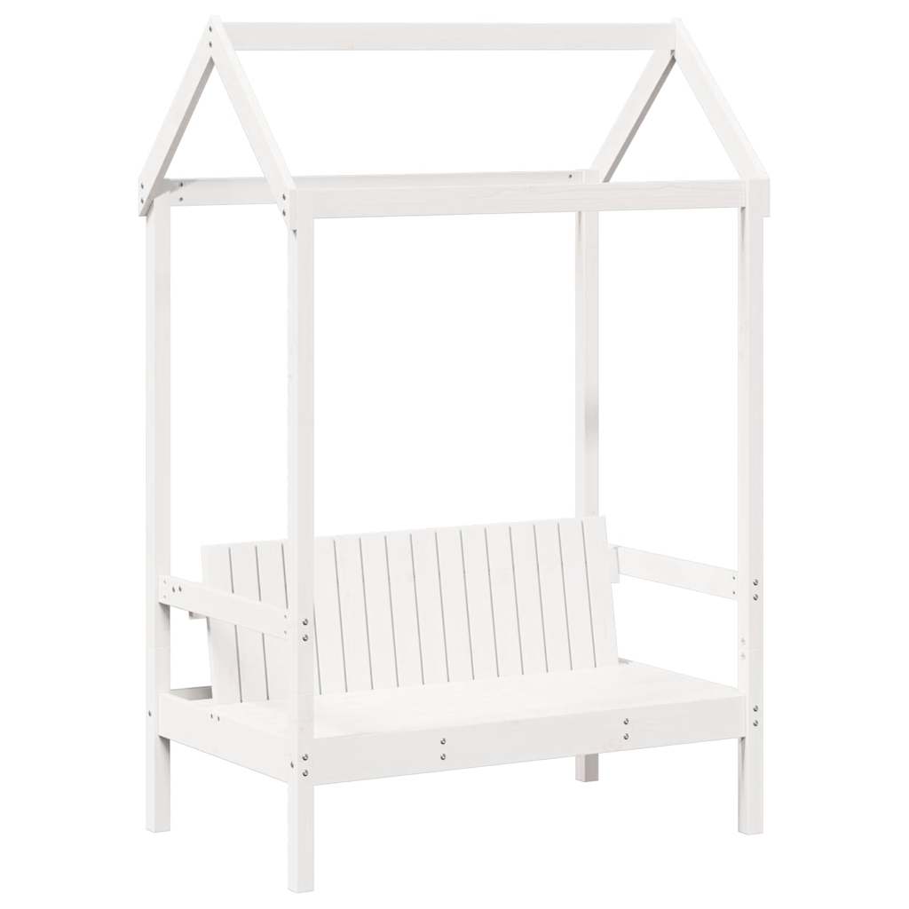 Set de sofá cama con banco y techo madera pino blanco 80x200 cm