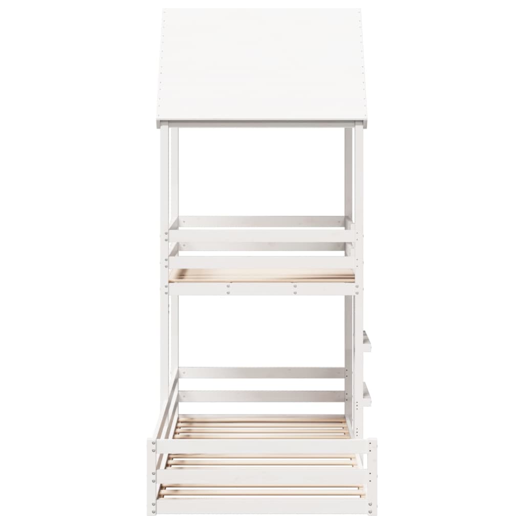 Cama con techo madera maciza de pino blanco 80x200 cm