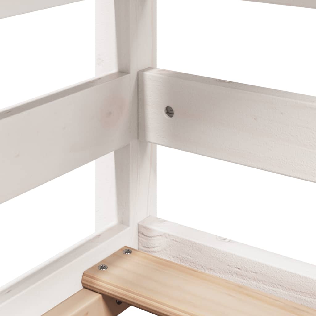 Cama con techo madera maciza de pino blanco 80x200 cm