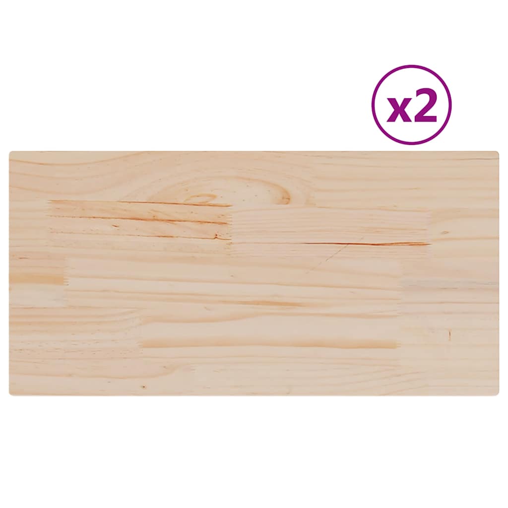 Tablero de mesa rectangular 2 uds madera de pino 60x30x1,7 cm