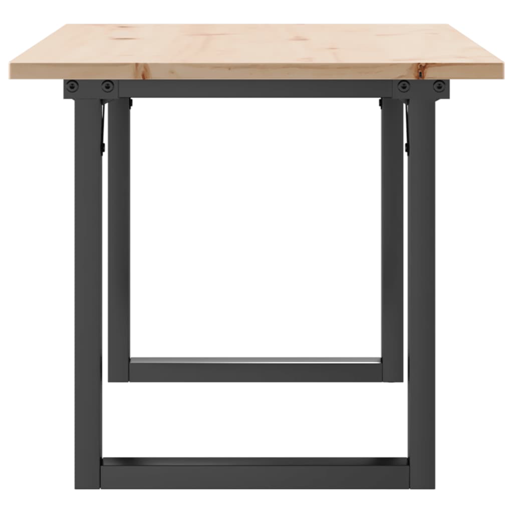 Mesa de centro marco O madera maciza pino y acero 100x50x45 cm
