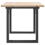 Mesa de centro marco O madera maciza pino y acero 100x50x45 cm