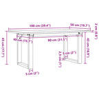 Mesa de centro marco O madera maciza pino y acero 100x50x45 cm