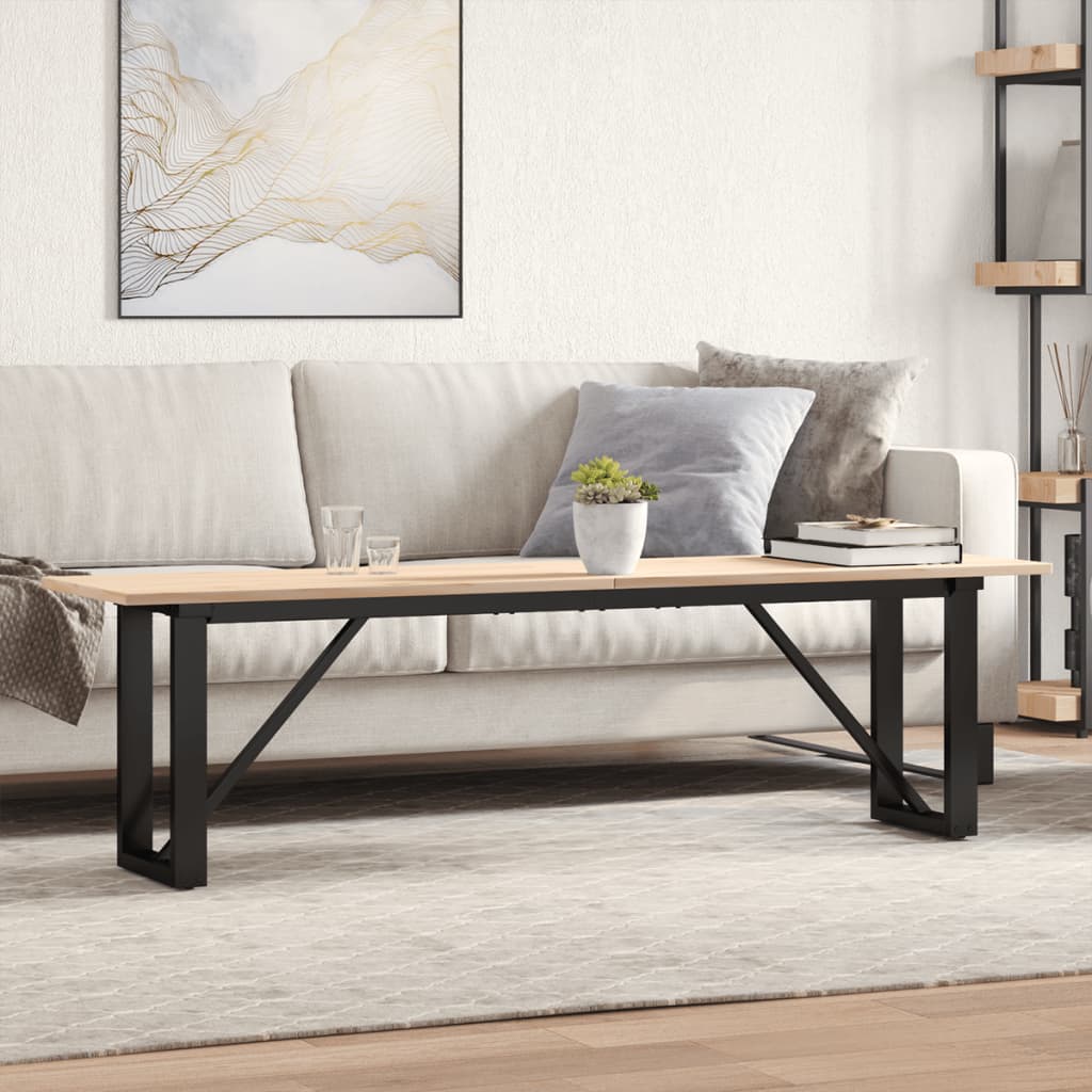Mesa de centro marco O madera maciza pino y acero 100x50x45 cm