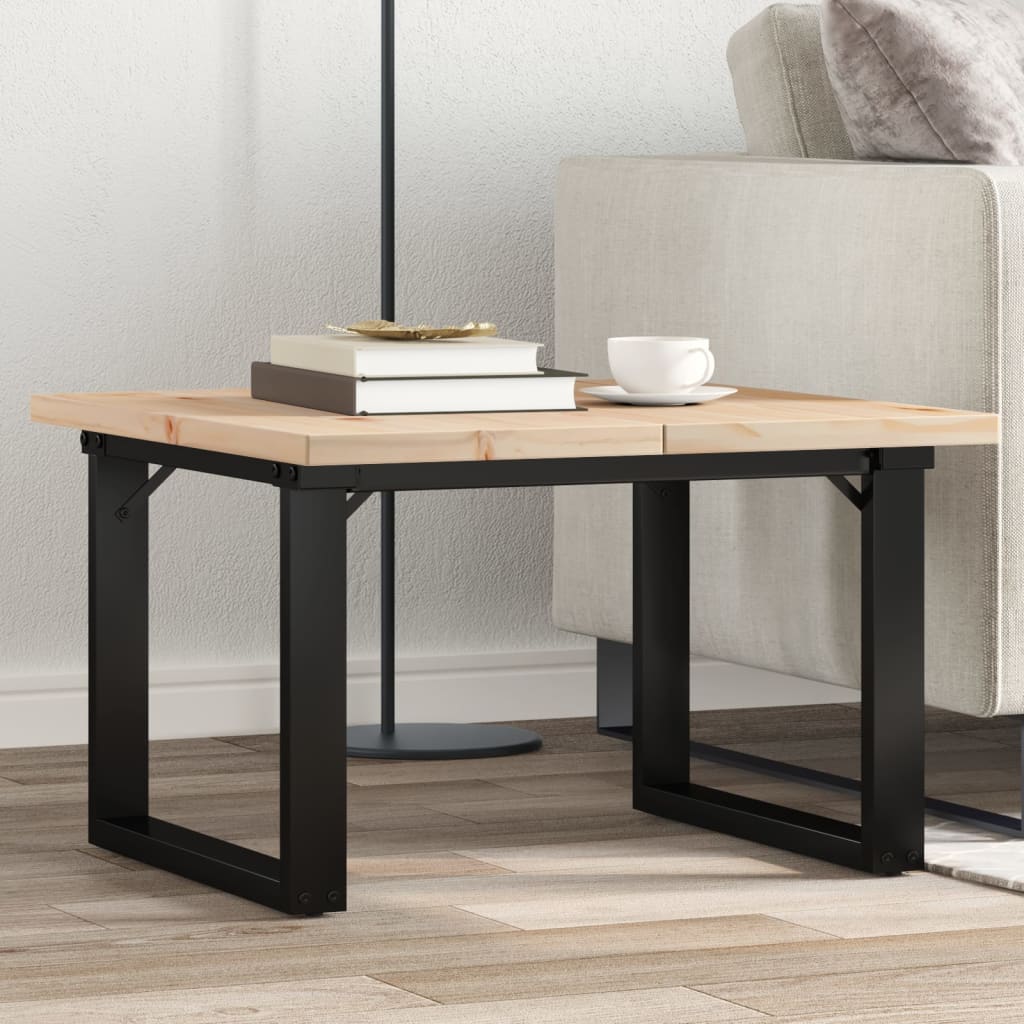 Mesa de centro marco O madera maciza pino y acero 100x50x45 cm