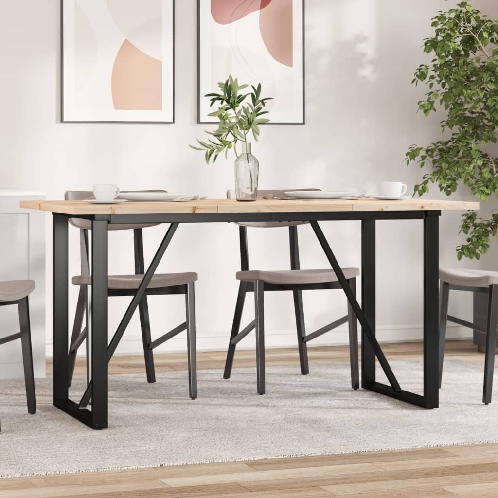 Mesa de comedor 140x70x75 cm madera maciza acacia