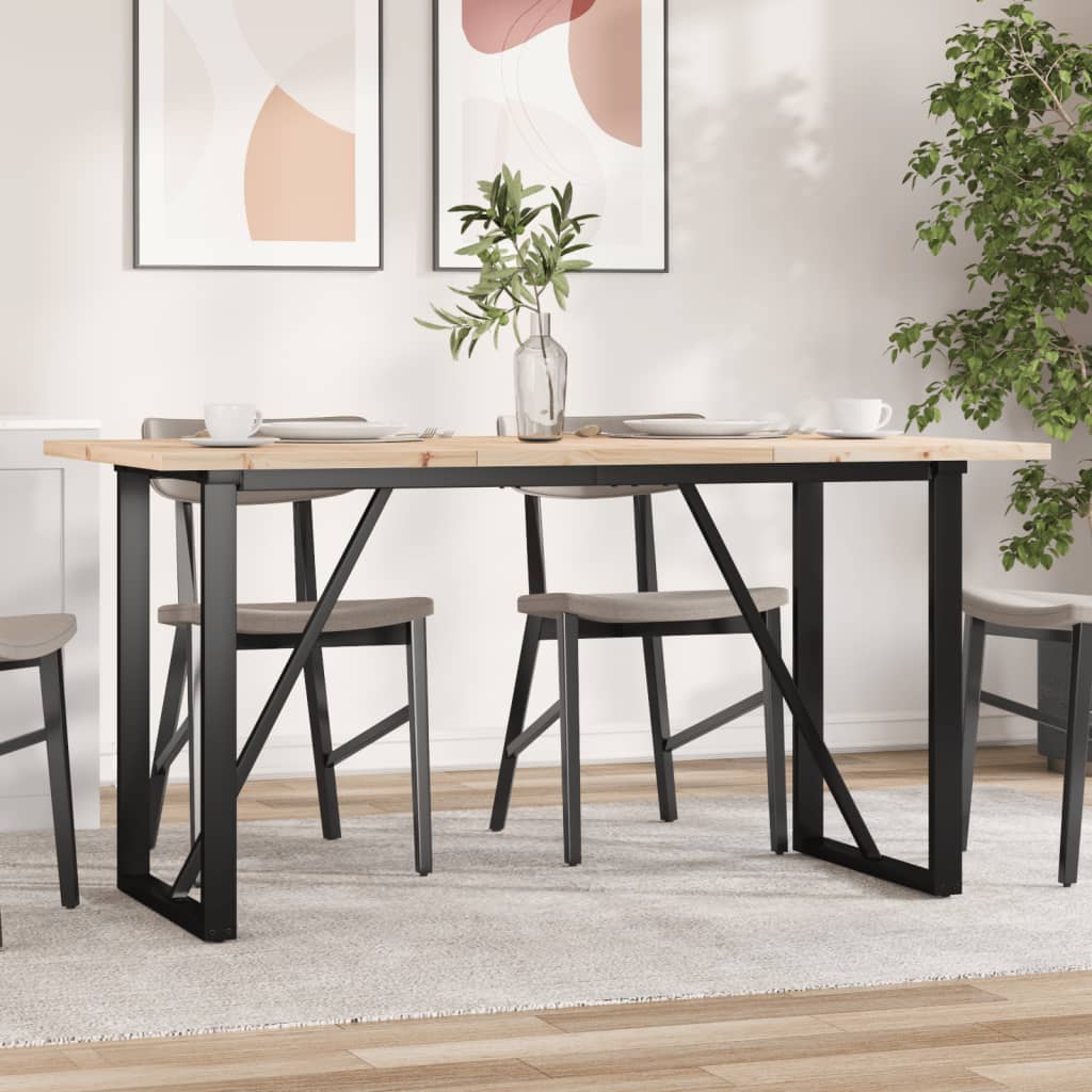 Mesa de comedor 140x70x75 cm madera maciza acacia