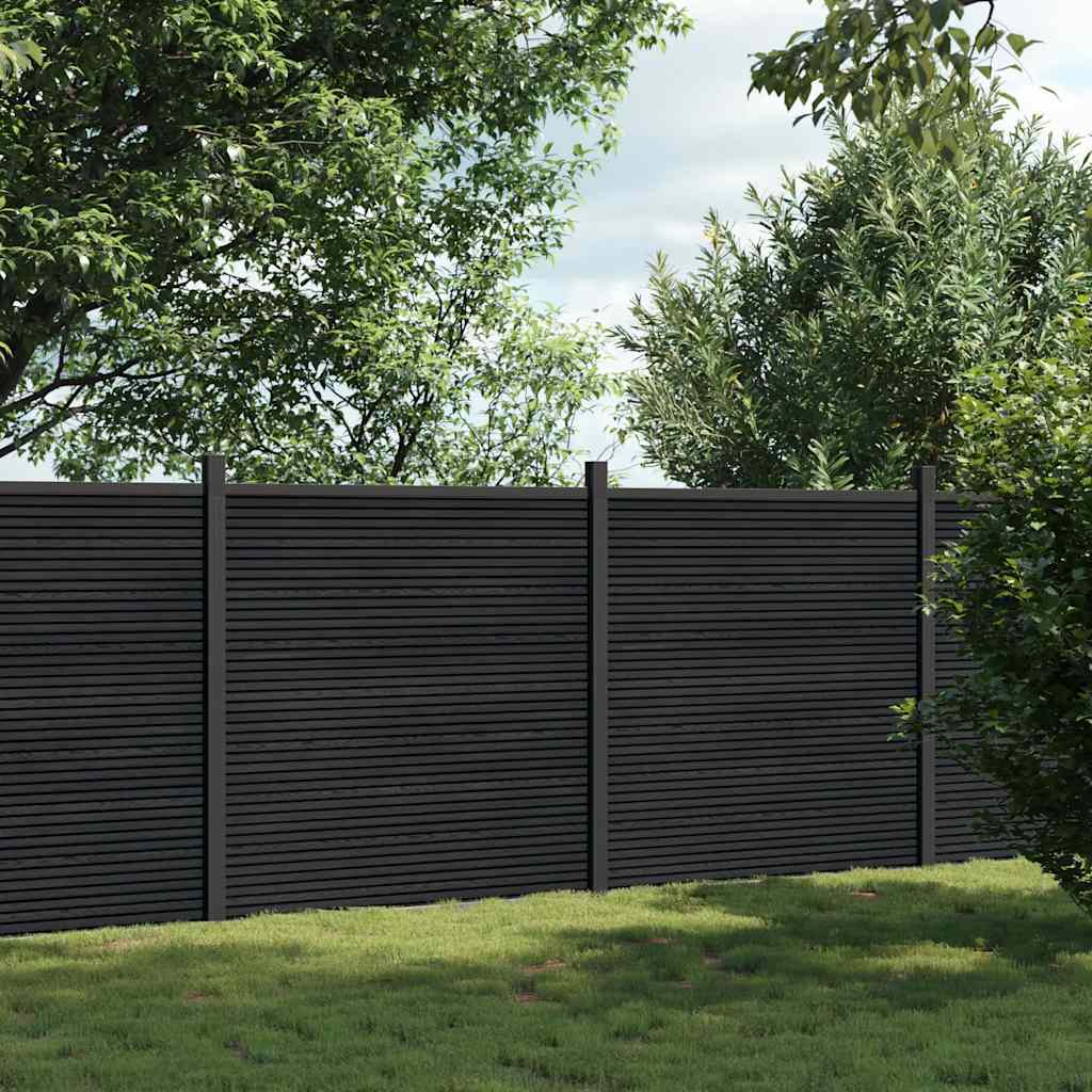 Panel de valla WPC gris 1045x186 cm
