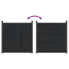 Panel de valla WPC gris 1045x186 cm