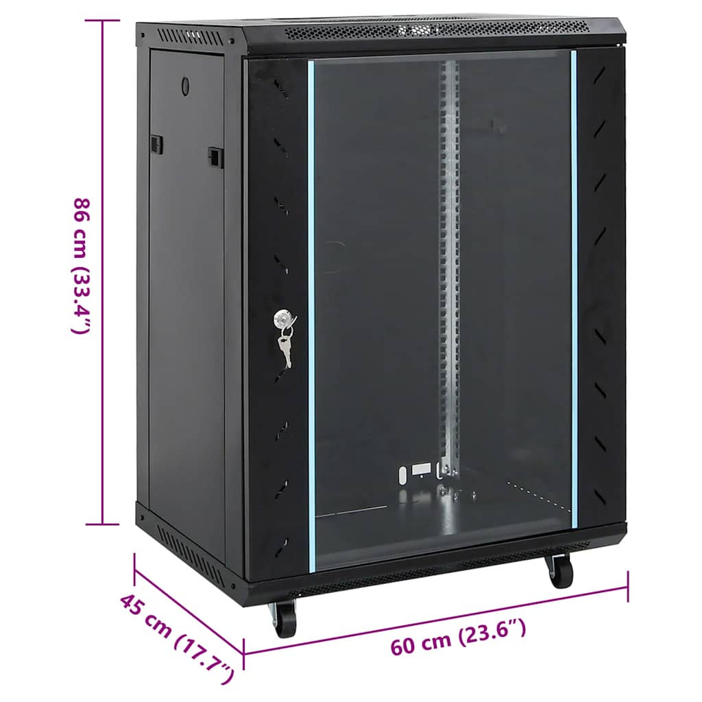 Armario de red 15U con patas giratorias, 19", IP20, 60 x 45 x 86 cm