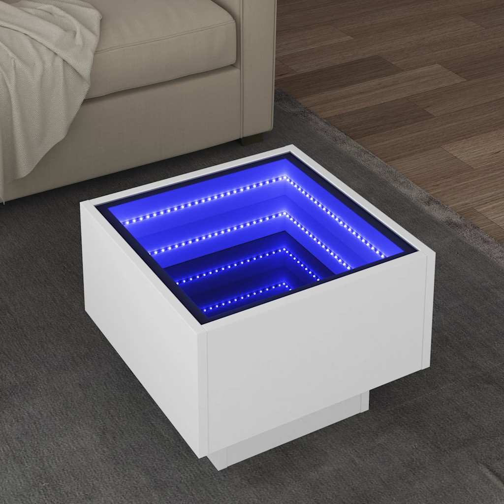 LED side table Sonoma grey engineered wood 40x40x30cm