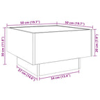 Mesa de centro con LED madera de ingeniería blanca 50x50x30 cm