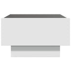 Mesa de centro con LED madera de ingeniería blanca 50x50x30 cm