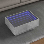 Mesa de centro con LED madera de ingeniería blanca 50x50x30 cm