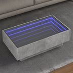 Mesa de centro con LED madera de ingeniería blanca 50x50x30 cm