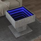 Mesa de centro con LED madera de ingeniería blanca 50x50x30 cm