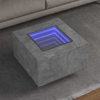 Mesa de centro con LED madera de ingeniería blanca 50x50x30 cm