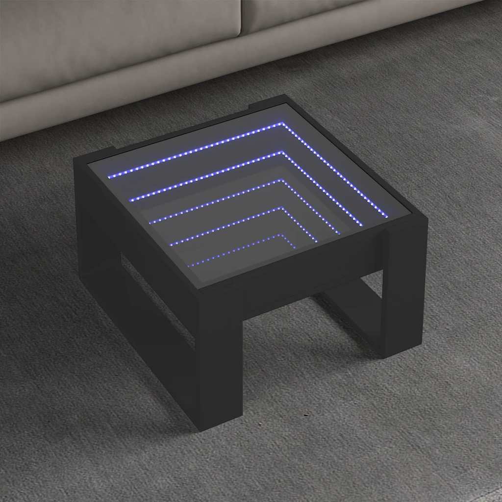 Mesa de centro con Infinity LED blanco 40x40x50 cm