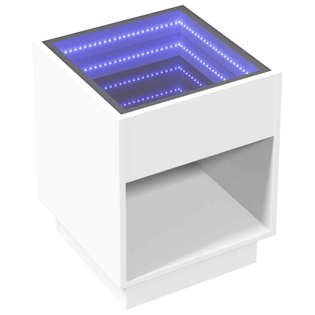 Mesa de centro con Infinity LED blanco 40x40x50 cm
