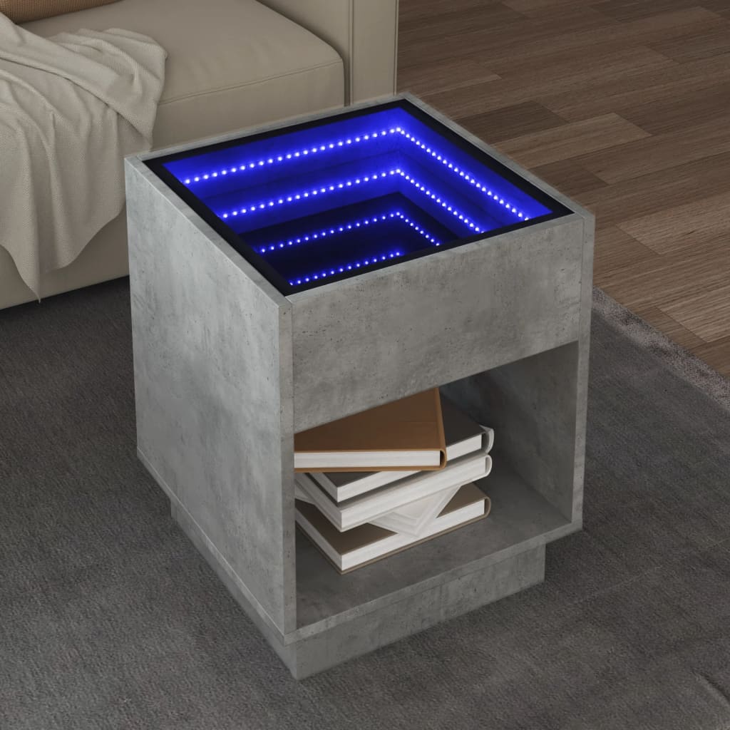 Mesa de centro con Infinity LED blanco 40x40x50 cm