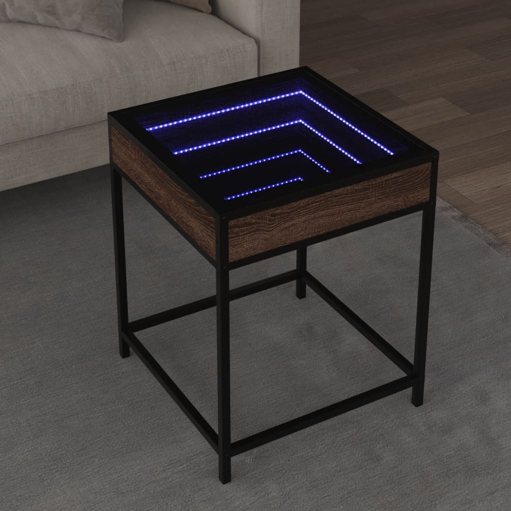 Mesa de centro con Infinity LED blanco 40x40x50 cm