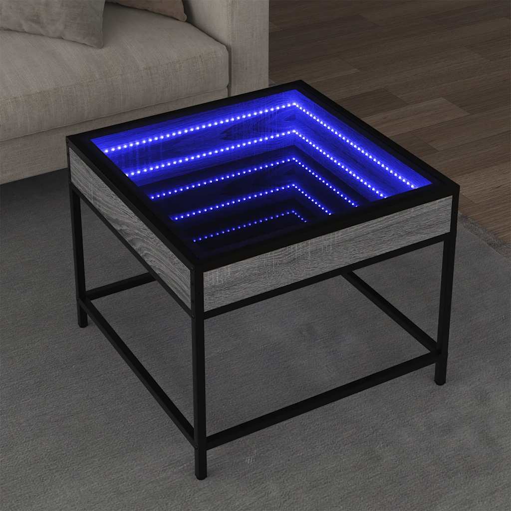 Mesa de centro con Infinity LED blanco 40x40x50 cm